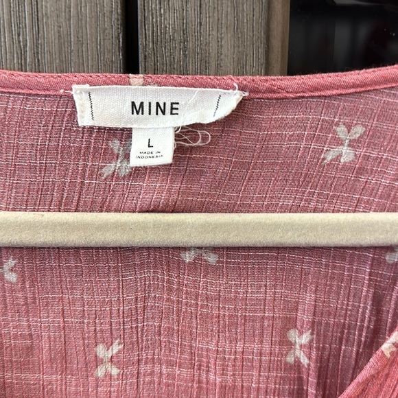 Bow Print Button Front Dress size Large - Picture 4 of 7